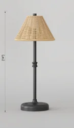 ROOM & RETREAT Rechargeable Rattan Led Table Lamp