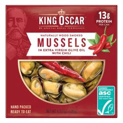 King Oscar Smoked Mussels Chili In Olive Oil, 4.23 Oz