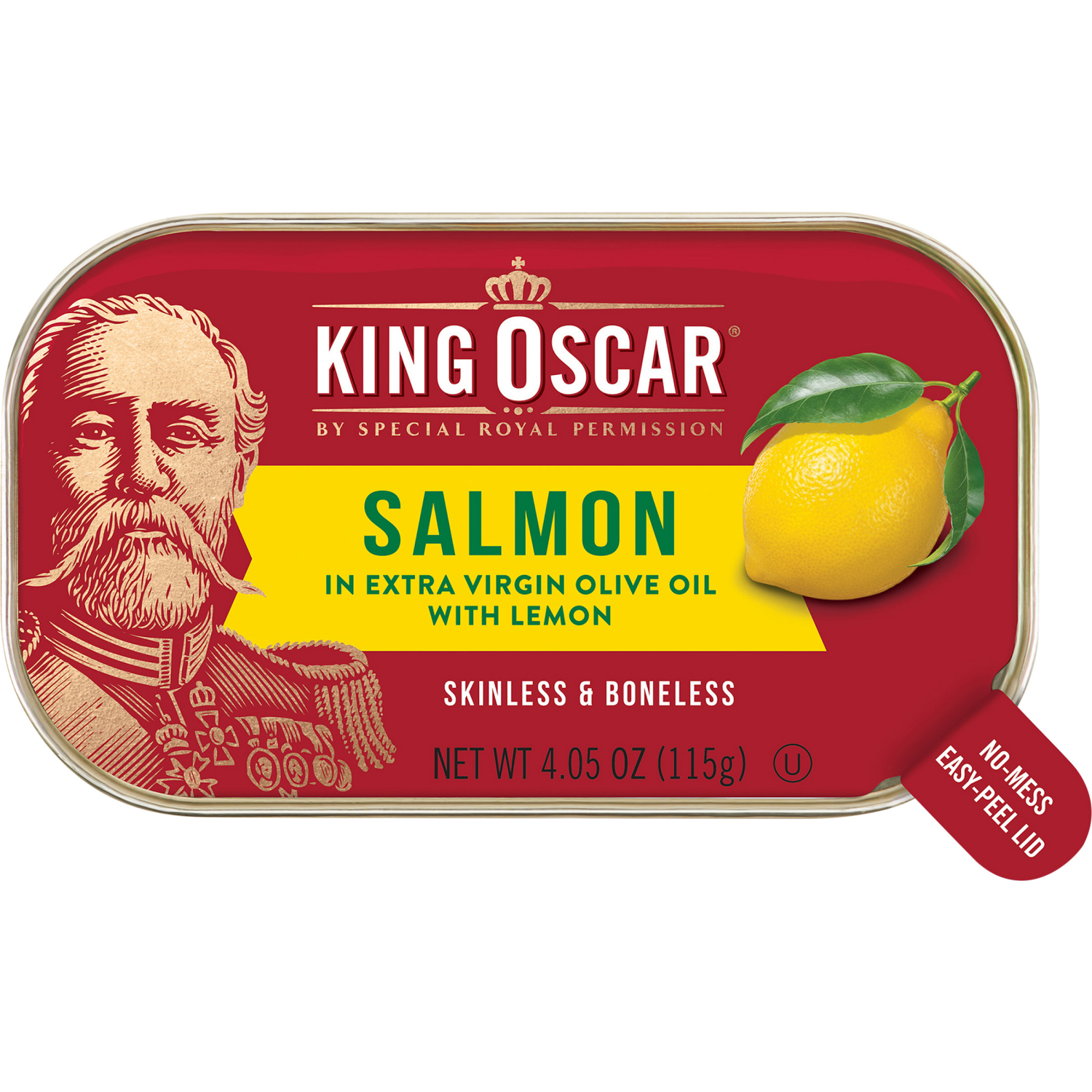 slide 1 of 2, King Oscar Skinless & Boneless Premium Salmon in Olive Oil with Lemon, 4.05 oz, 4.05 oz