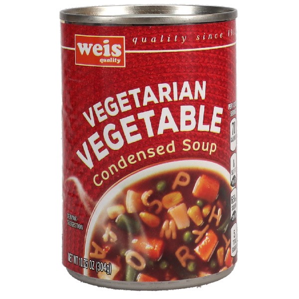 slide 1 of 6, Weis Quality VeGetararian Vegetable Condensed Soup, 10.75 oz