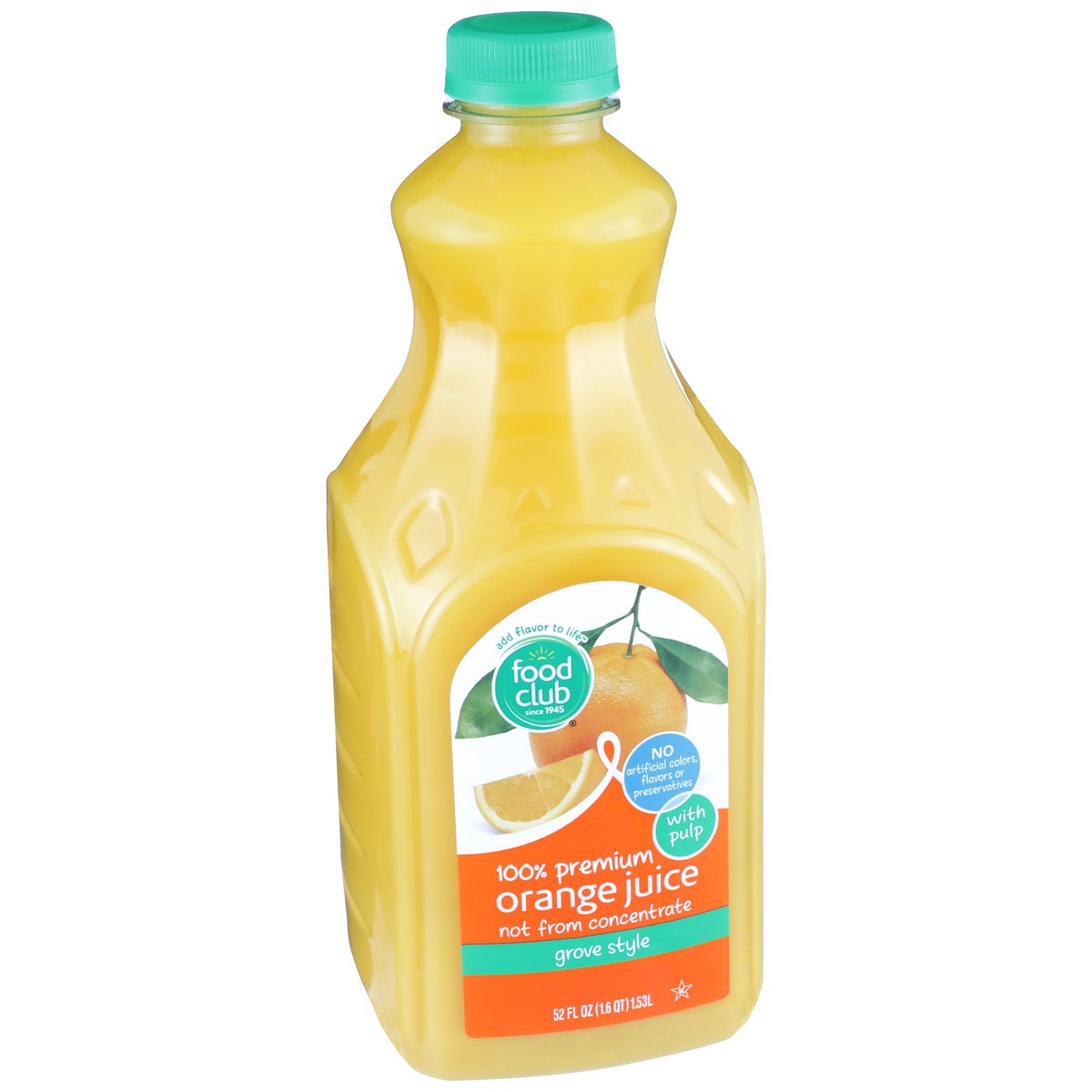 slide 2 of 9, Food Club 100% Premium Grove Style Orange Juice - 52 fl oz, 52 fl oz