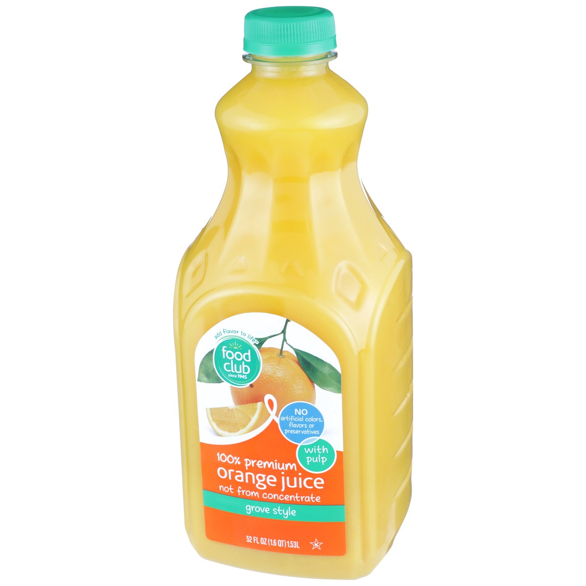 slide 7 of 9, Food Club 100% Premium Grove Style Orange Juice - 52 fl oz, 52 fl oz