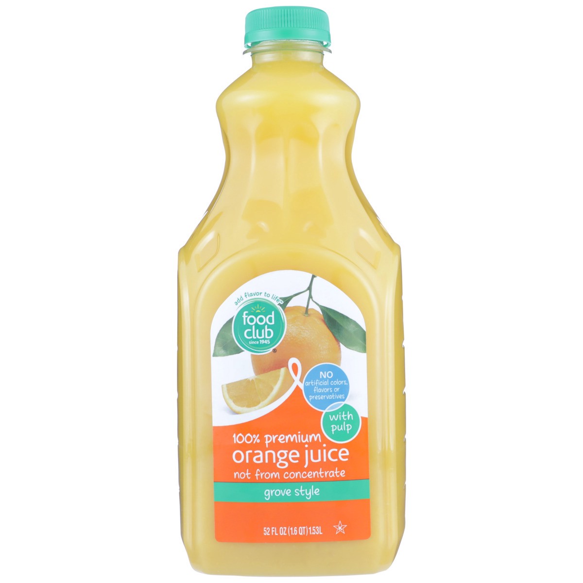 slide 8 of 9, Food Club 100% Premium Grove Style Orange Juice - 52 fl oz, 52 fl oz