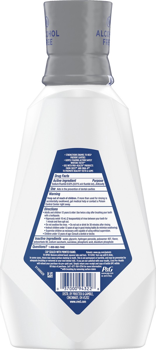 slide 2 of 3, Crest Prohealth Advanced Anticavity Fluoride Mouth Wash Extra Whitening, 946 ml