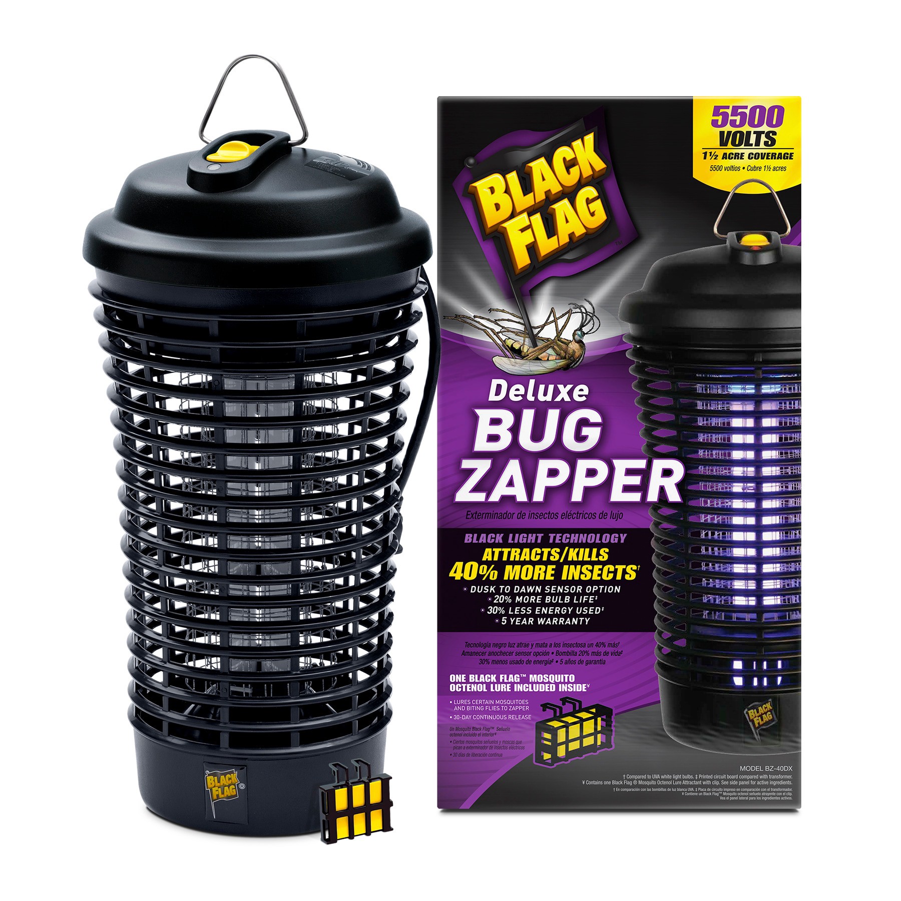 slide 1 of 6, BLACK FLAG 1 Count 40-Watt Bug Zapper Outdoor Lantern, 1 ct