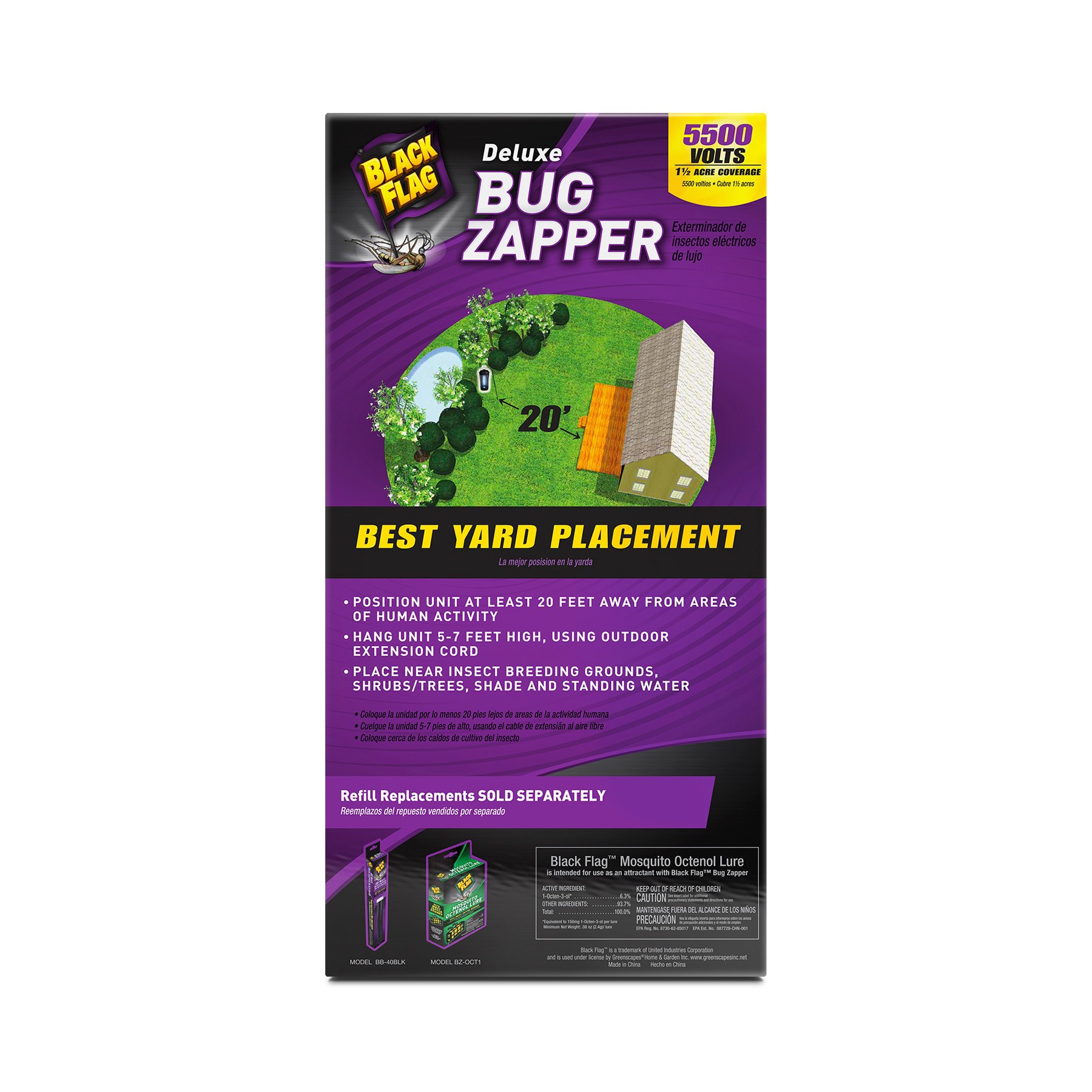 slide 5 of 6, BLACK FLAG 1 Count 40-Watt Bug Zapper Outdoor Lantern, 1 ct