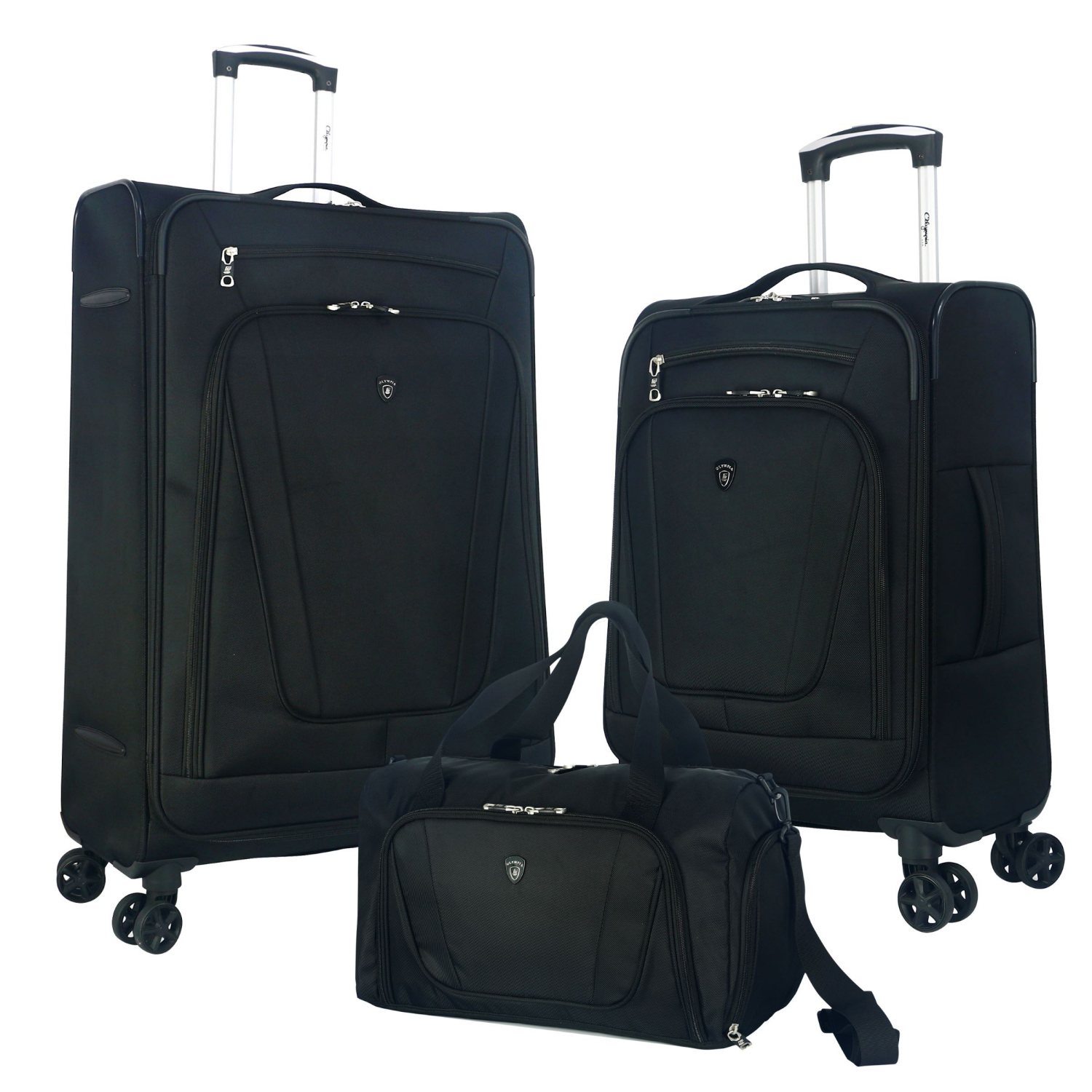 slide 2 of 3, Olympia Dearborn 3 Piece Luggage Set, Black, 3 ct