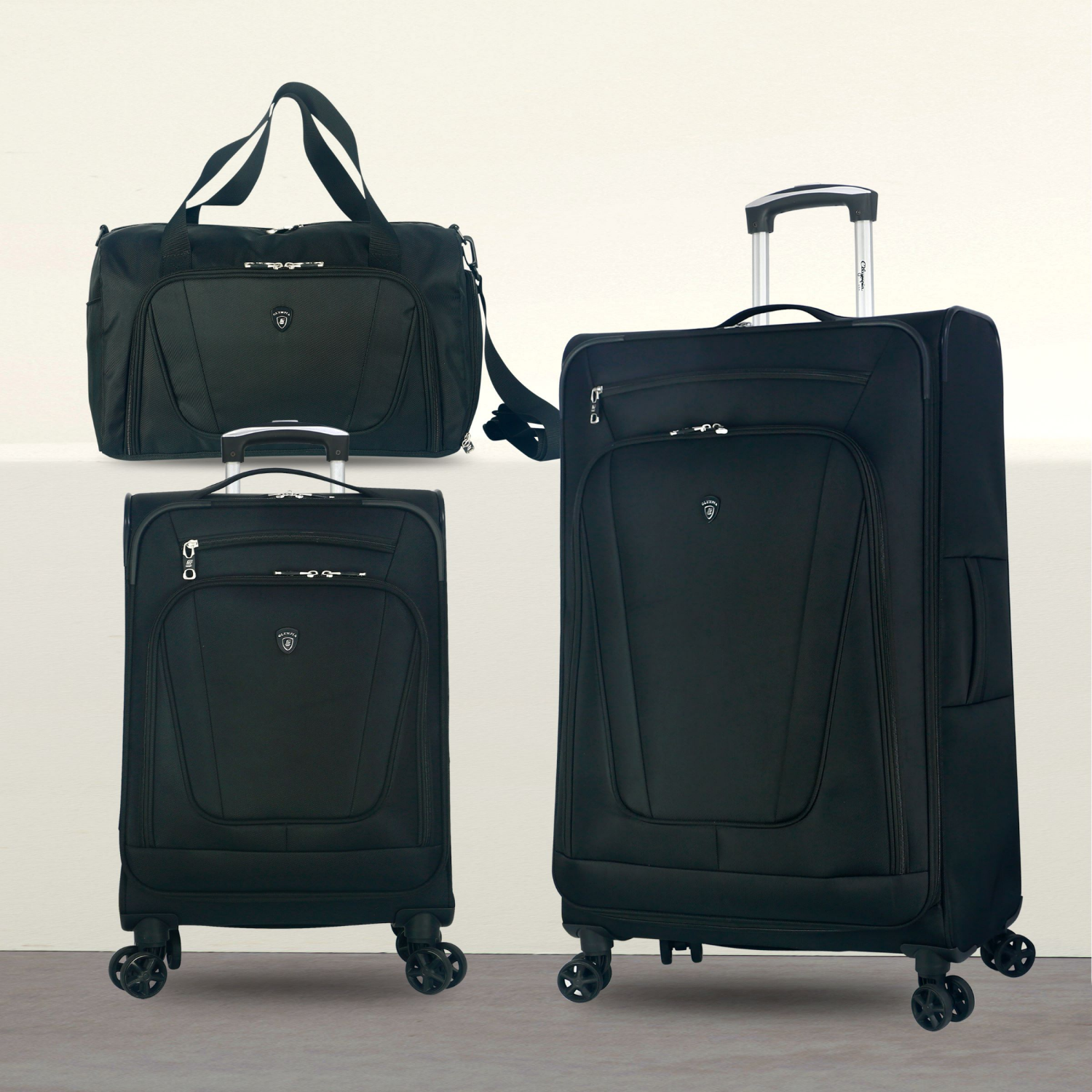 slide 3 of 3, Olympia Dearborn 3 Piece Luggage Set, Black, 3 ct