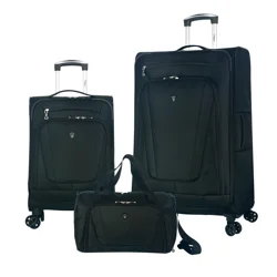 Olympia Dearborn 3 Piece Luggage Set, Black