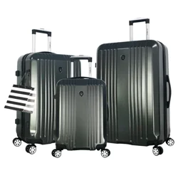 Olympia Mackinac Plus 3 Piece Luggage Set, Gray