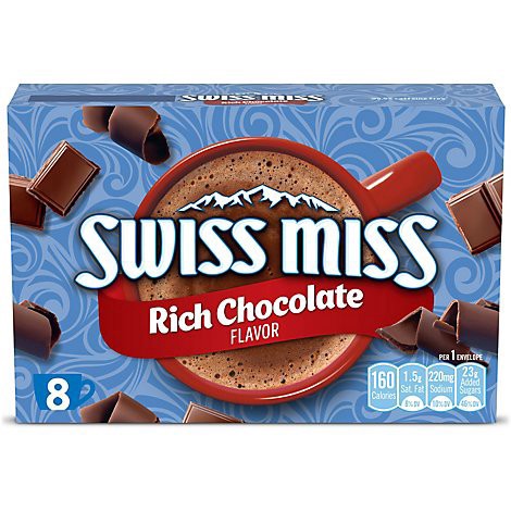 slide 1 of 1, Swiss Miss Rich Chocolate Flavored Hot Cocoa Mix - 8-1.33 Oz, 10.64 oz