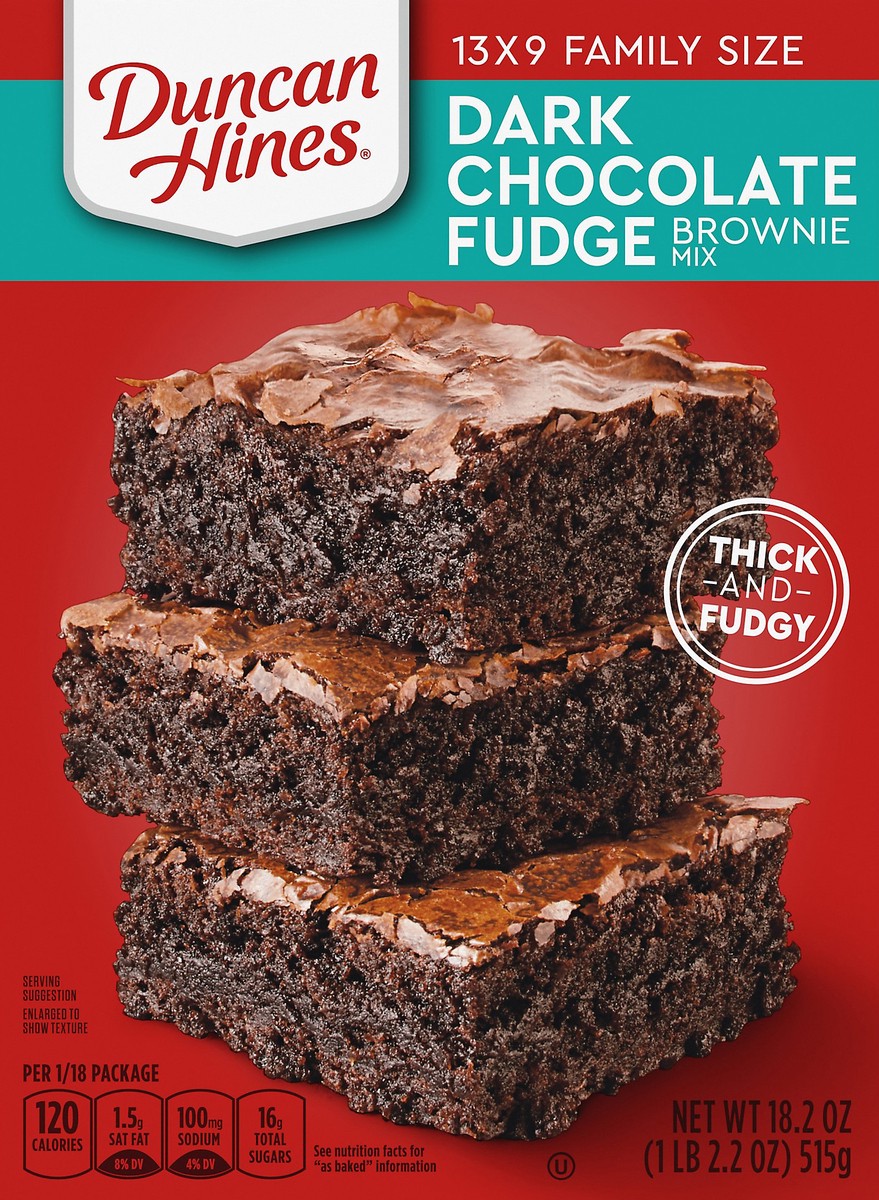 slide 4 of 13, Duncan Hines Family Size Dark Chocolate Fudge Brownie Mix 18.2 oz, 18.2 oz