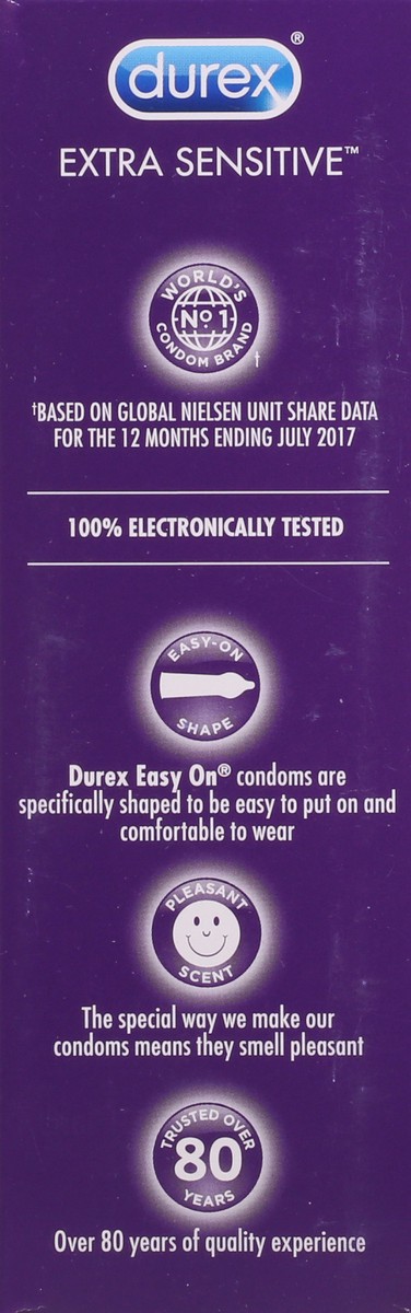 slide 7 of 9, Durex Extra Sensitive Ultra Thin Condoms, 12 oz