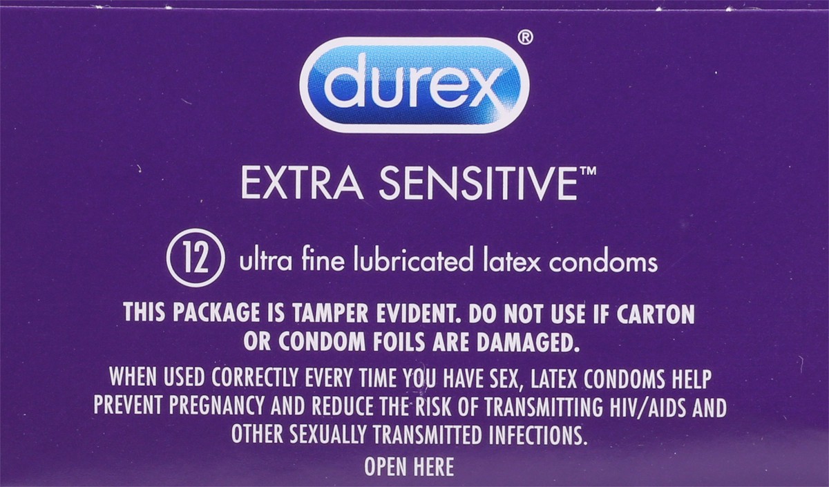 slide 9 of 9, Durex Extra Sensitive Ultra Thin Condoms, 12 oz