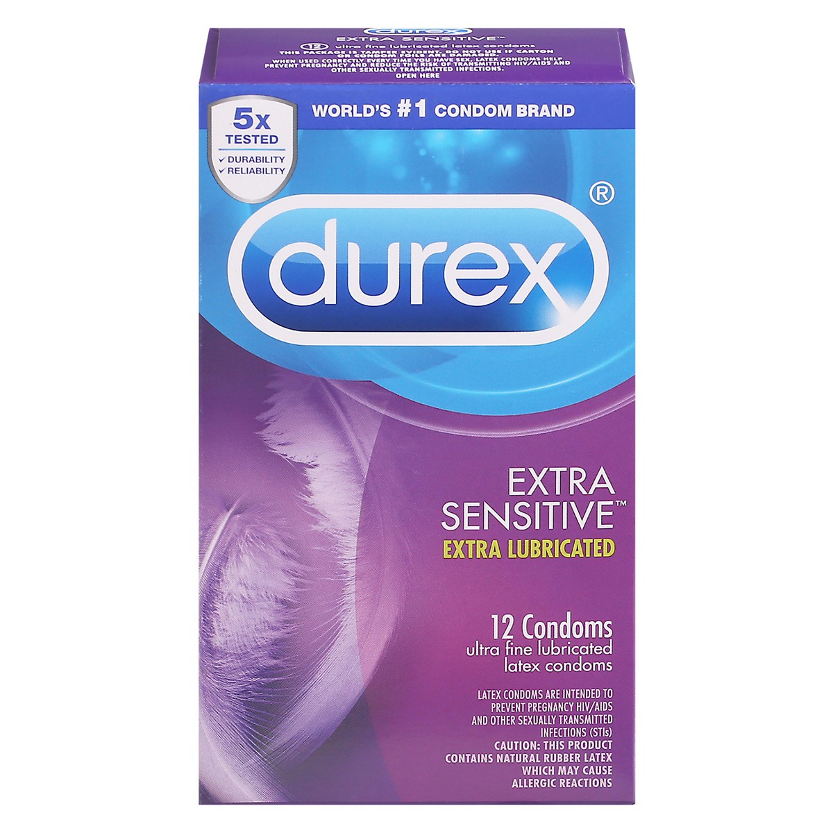 slide 1 of 9, Durex Extra Sensitive Ultra Thin Condoms, 12 oz