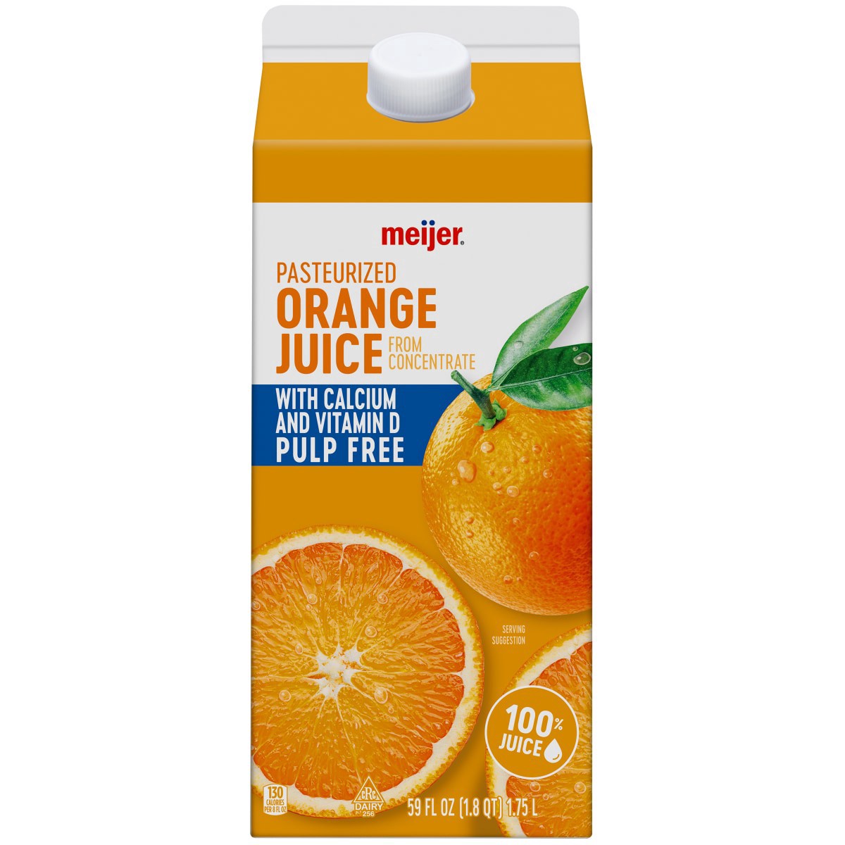 slide 1 of 5, Meijer No Pulp Orange Juice with Calcium and Vitamin D - 59 oz, 59 oz