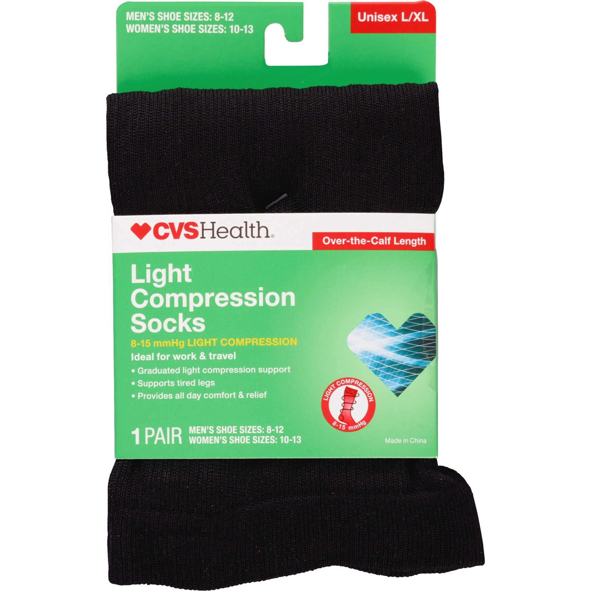 slide 1 of 1, CVS Health Compression, Blk L/Xl, 1 ct
