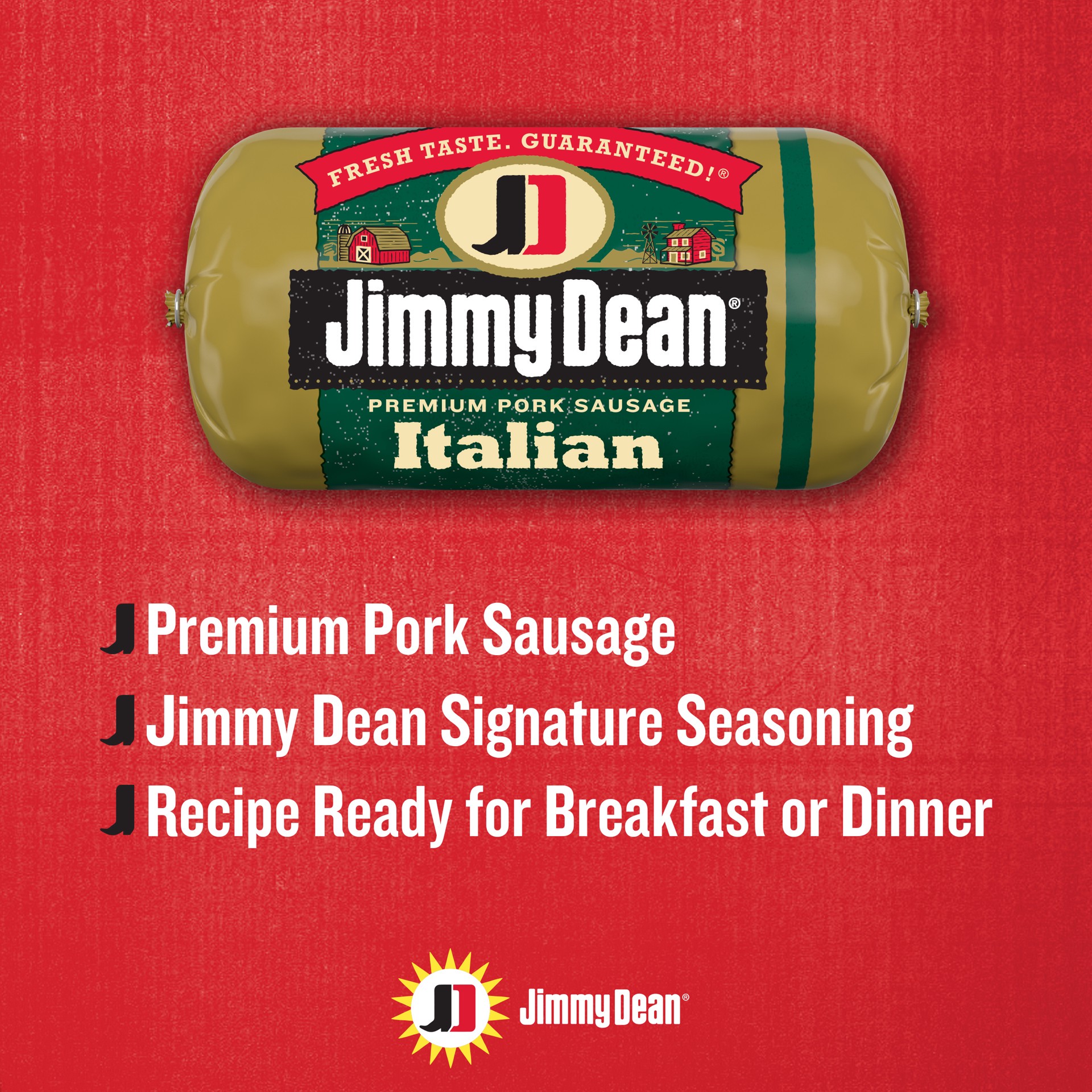 slide 2 of 10, Jimmy Dean Premium Pork Italian Breakfast Sausage Roll, 16 oz, 453.59 g