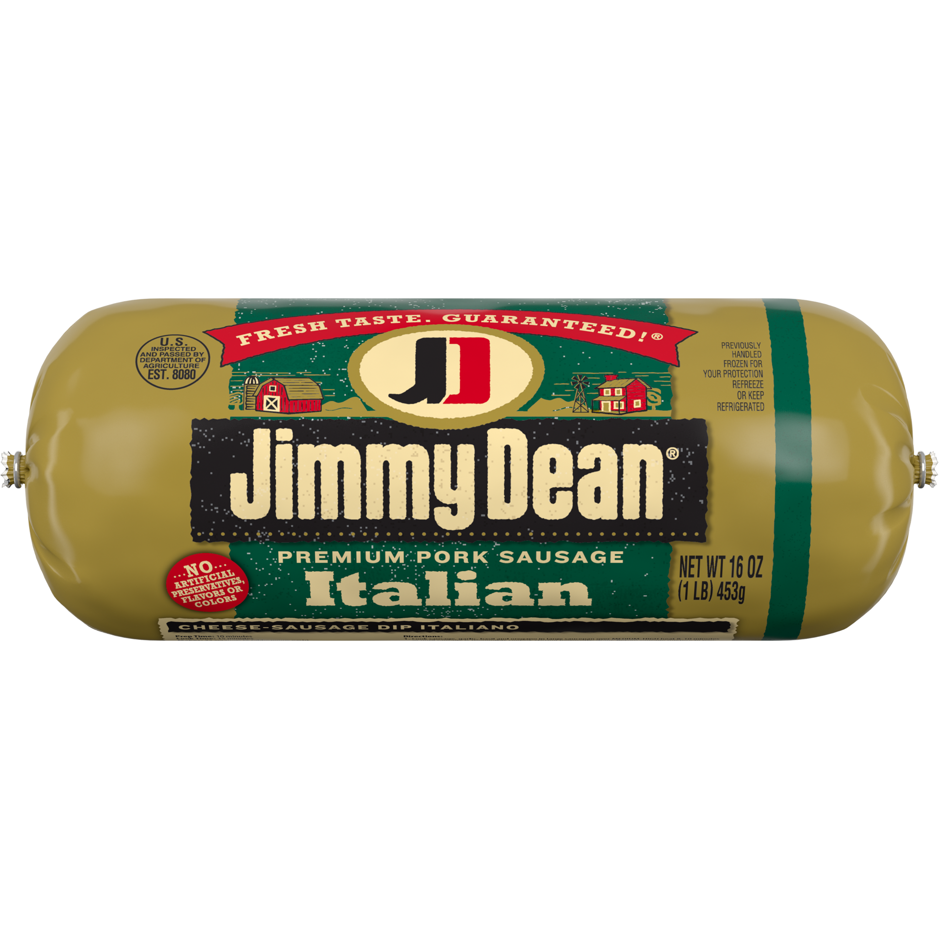 slide 1 of 1, Jimmy Dean Premium Pork Italian Breakfast Sausage Roll, 16 oz, 453.59 g