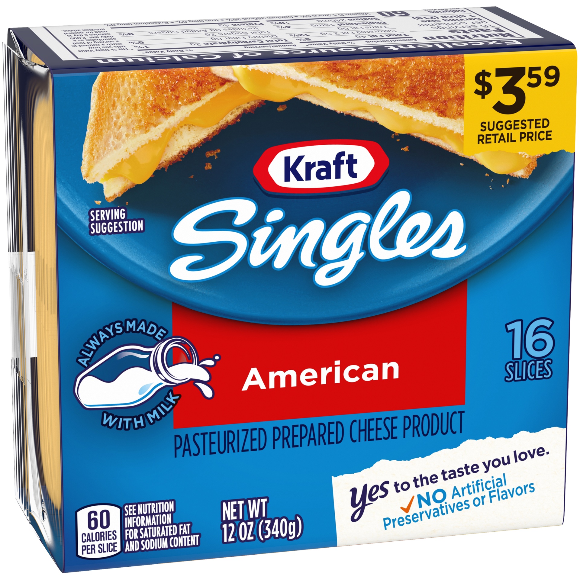 slide 3 of 6, Kraft Singles American Cheese Slices Pack, 12 oz
