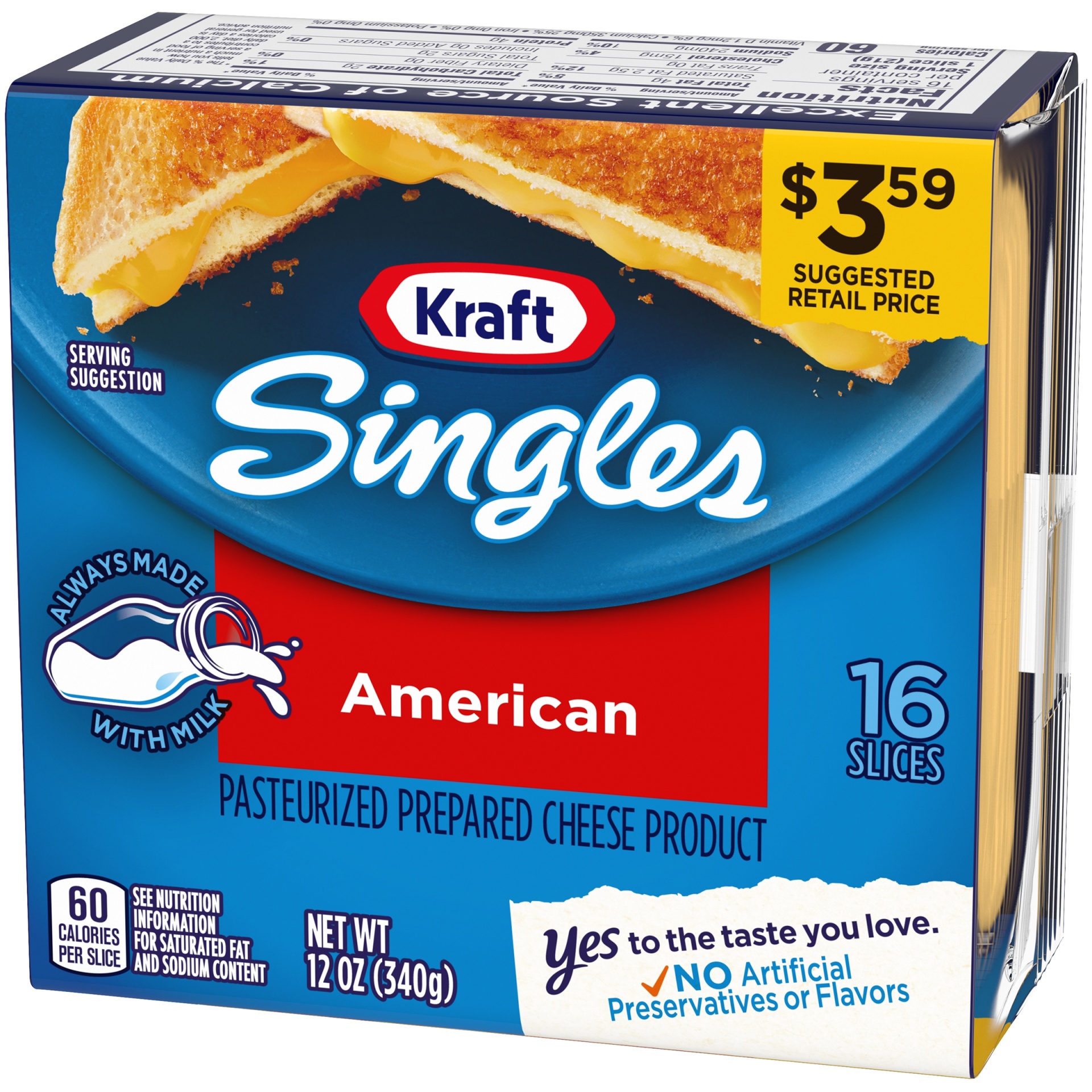 slide 4 of 6, Kraft Singles American Cheese Slices Pack, 12 oz