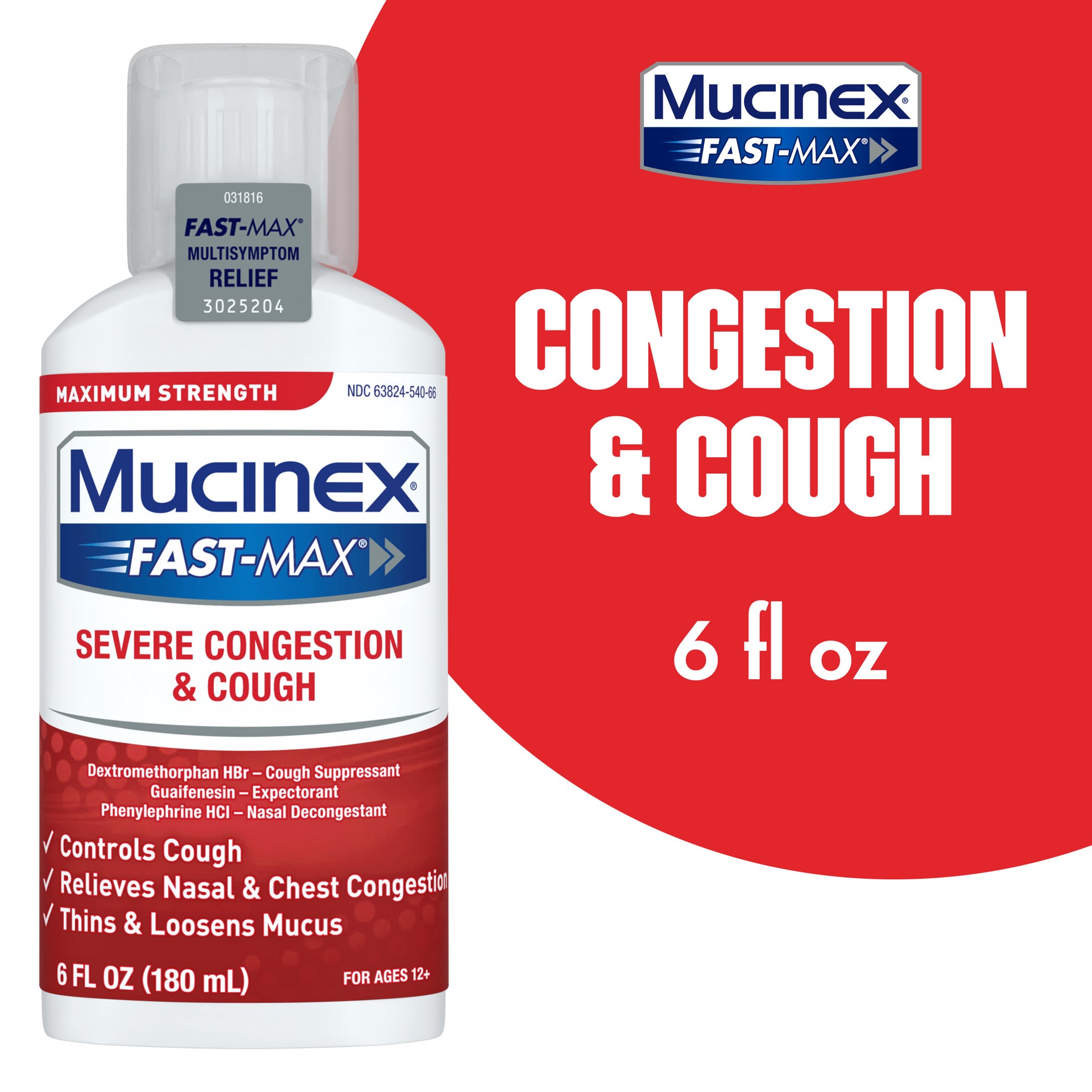 slide 1 of 1, Mucinex Max Strength Severe Congestion & Cough Medicine - Liquid - 6 fl oz, 
