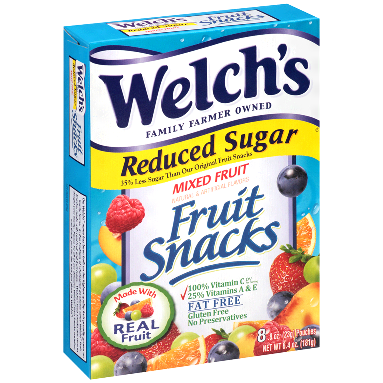 slide 3 of 3, Welch's Reduced Sugar Mixed Fruit Fruit Snacks 0.8oz Pouches - 8Ct Box, 8 ct
