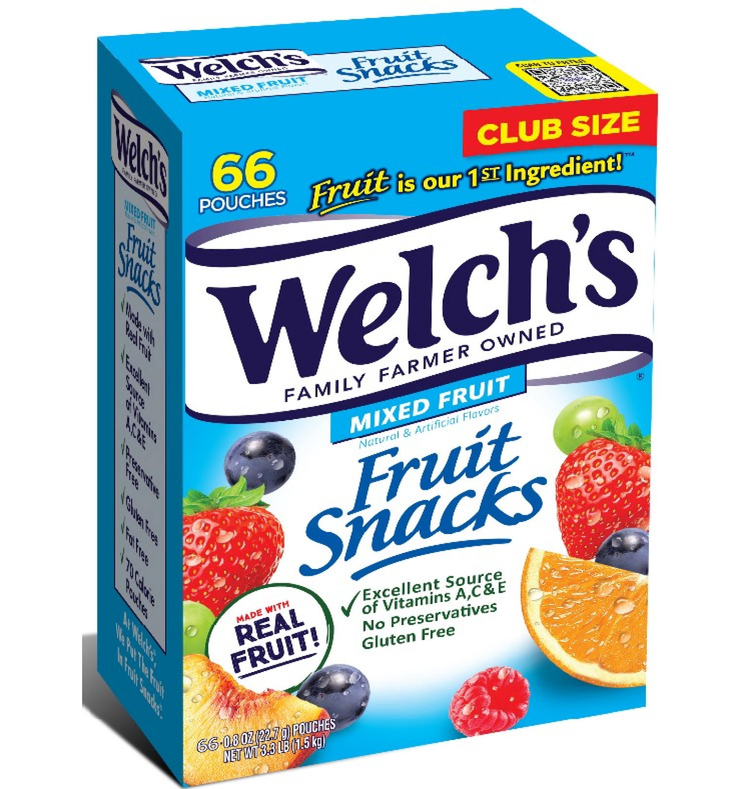 slide 1 of 1, Welch's Fruit Snacks, Mixed Fruit, 66 ct