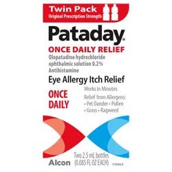 Pataday Once Daily Eye Allergy Itch Relief Drops 2 x 2.5 mL