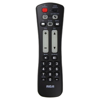 slide 1 of 1, RCA 2 Device Large Button Remote Control - Black (RCRH02BR), 1 ct