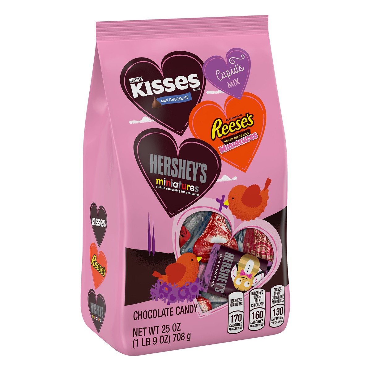 slide 4 of 8, Hershey's Valentine Kisses/Minis/Pb Cups, 25 oz