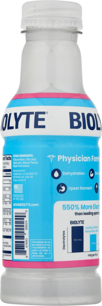 slide 9 of 10, Biolyte Berry Flavored Electrolyte Rehydration Beverage, 16 oz