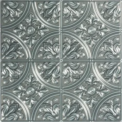 RoomMates Peel and Stick Tile Backsplash, Silver Tin, 10.5"x10.5"