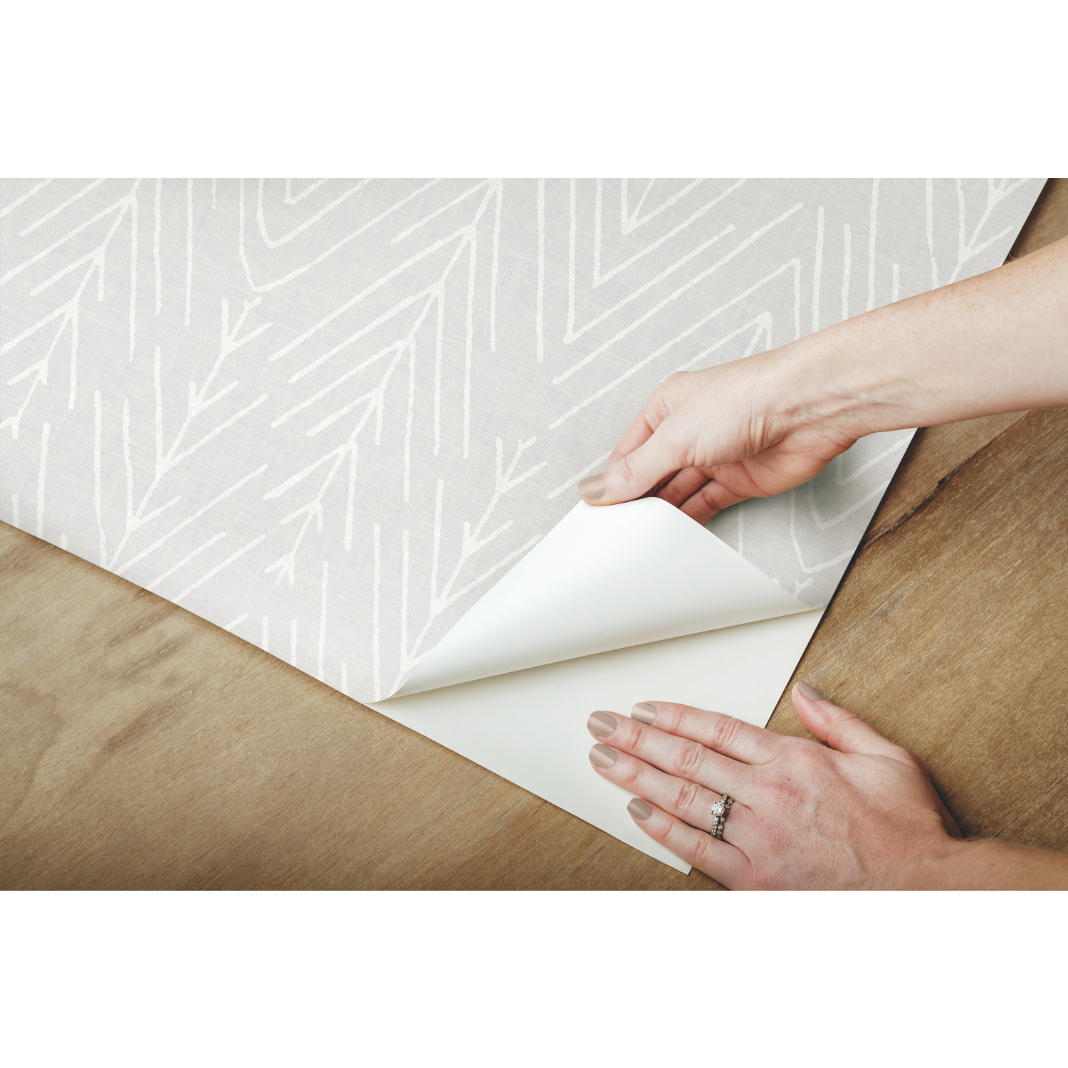 slide 1 of 1, RoomMates Twig Hygge Herringbone Peel & Stick Wallpaper, 1 ct