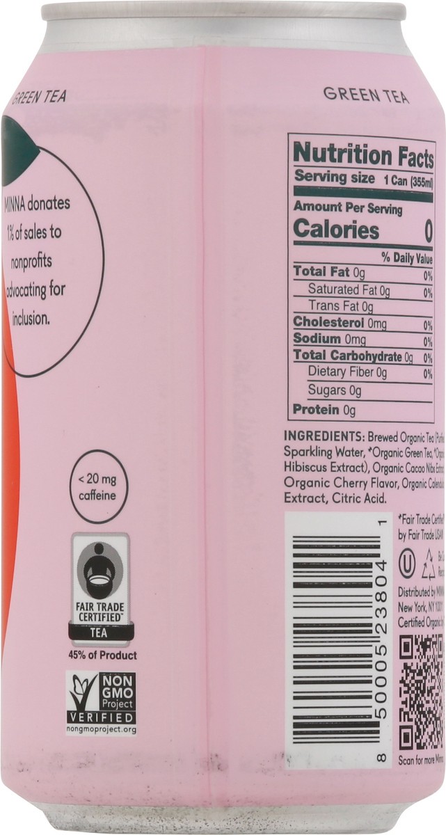 slide 10 of 11, Minna Lightly Brewed Organic Cherry Cacao Sparkling Tea - 12 fl oz, 12 fl oz