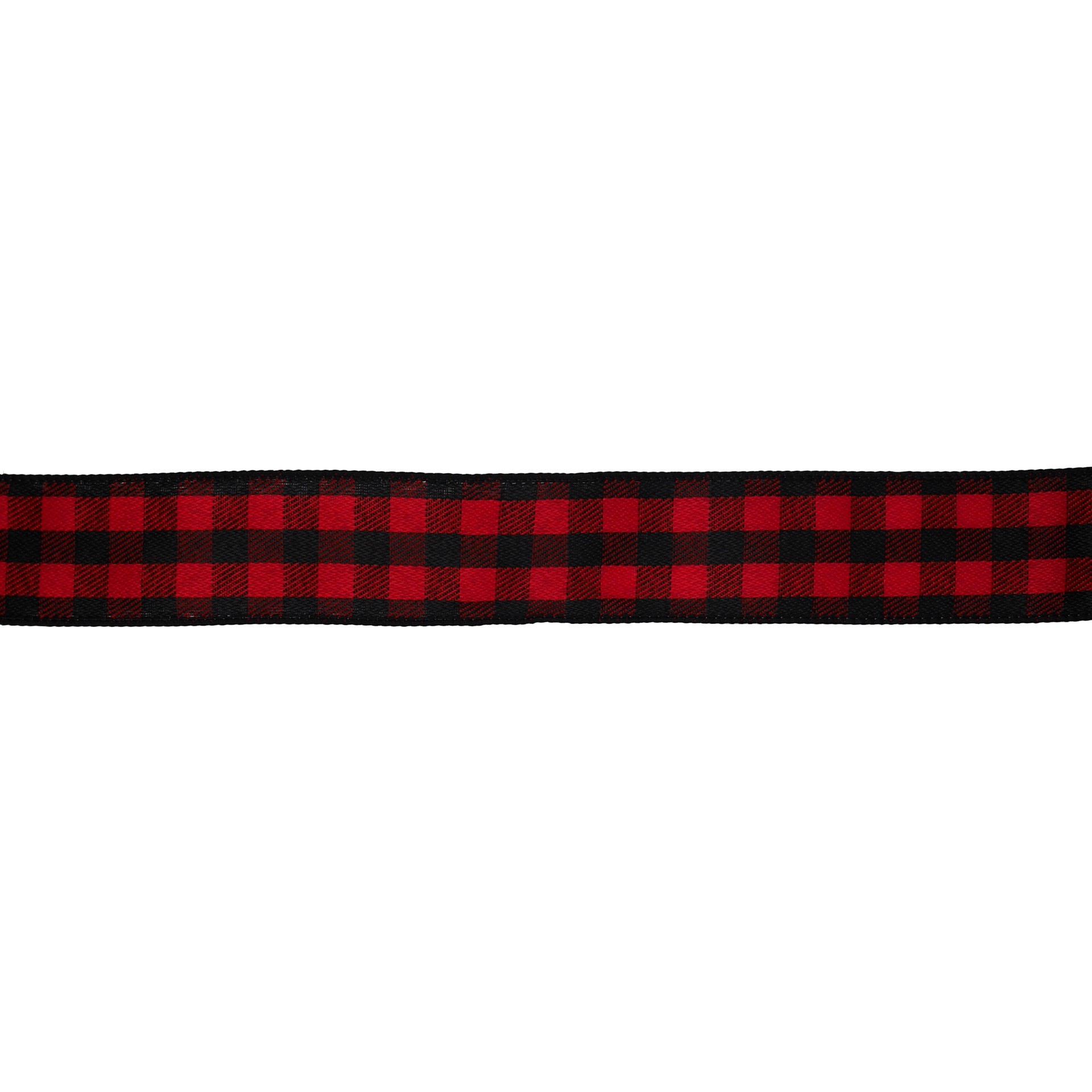 slide 2 of 3, 1.5" X 30ft. Red & Black Buffalo Check Wired Ribbon By Celebrate It, 1.5 in x 30 ft
