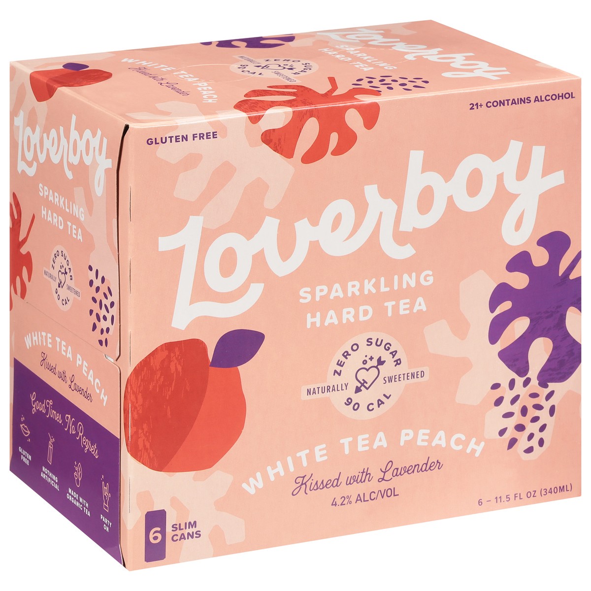 slide 7 of 9, Loverboy Sparkling White Tea Peach Hard Tea 6 - 11.5 fl oz Cans, 6 ct; 11.5 oz