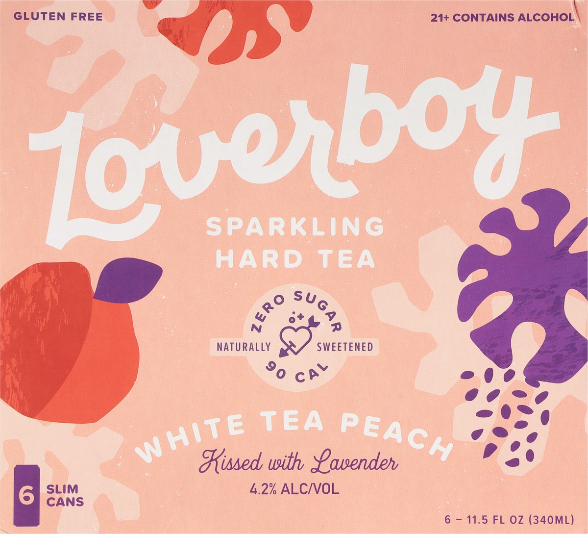 slide 5 of 9, Loverboy Sparkling White Tea Peach Hard Tea 6 - 11.5 fl oz Cans, 6 ct; 11.5 oz