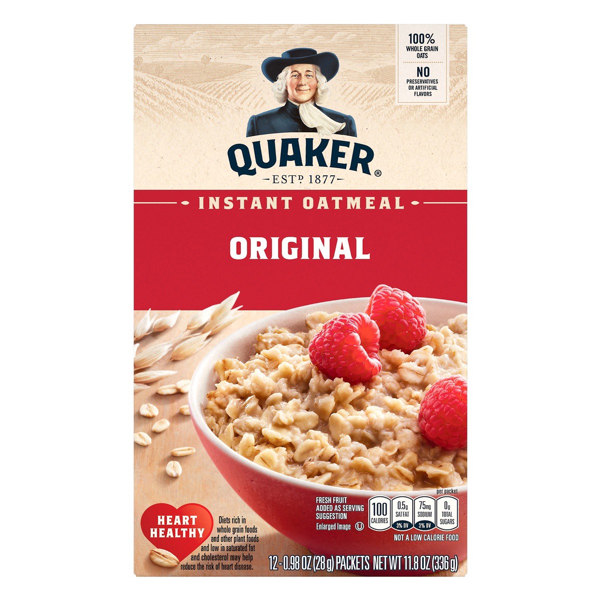 slide 1 of 5, Quaker Original Instant Oatmeal 12 ea, 11.8 oz