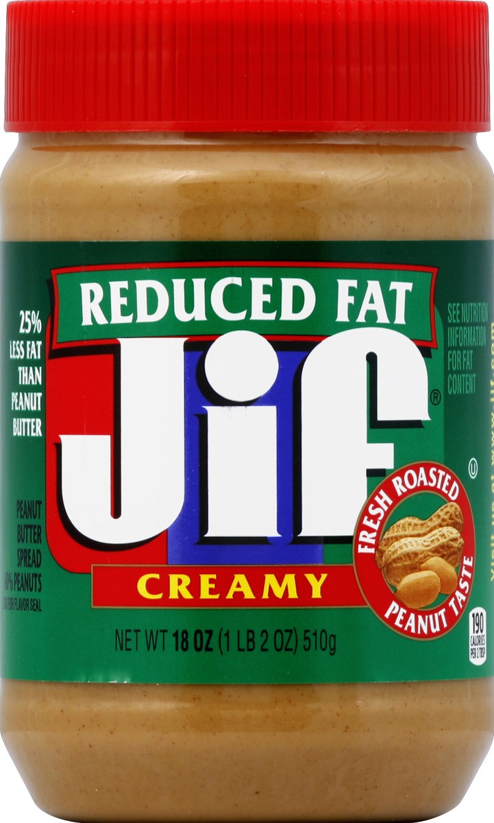 slide 2 of 2, Jif Creamy Reduced Fat Peanut Butter, 16 oz