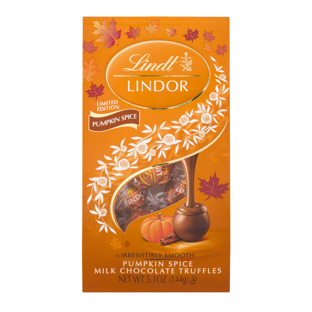 slide 1 of 4, Lindt Lindor Milk Chocolate Truffles Pumpkin Spice, 5.1 oz