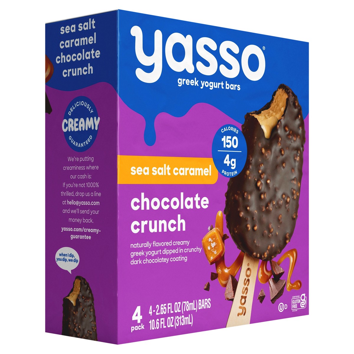 slide 2 of 8, Yasso Frozen Greek Yogurt Indulgent Caramel Dark Chocolate Crunch - 4ct, 4 ct
