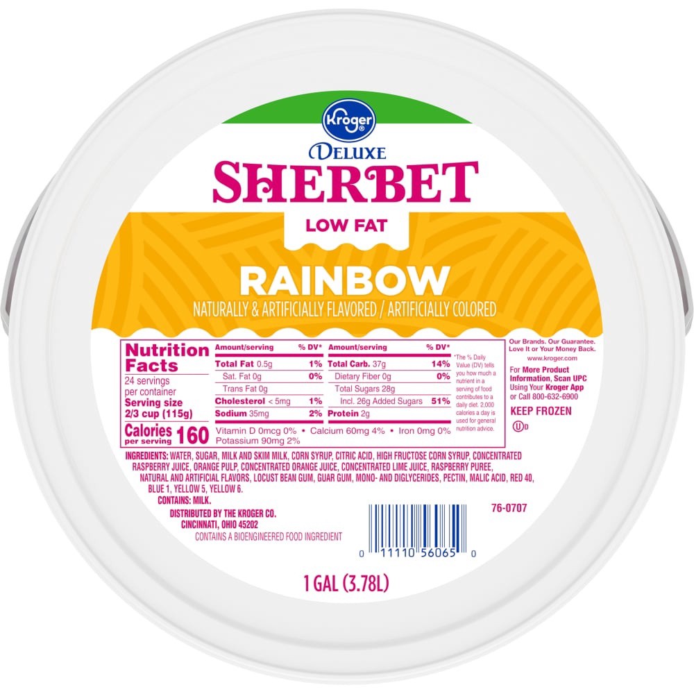 slide 4 of 5, Kroger Party Pail Rainbow Sherbet, 1 gal