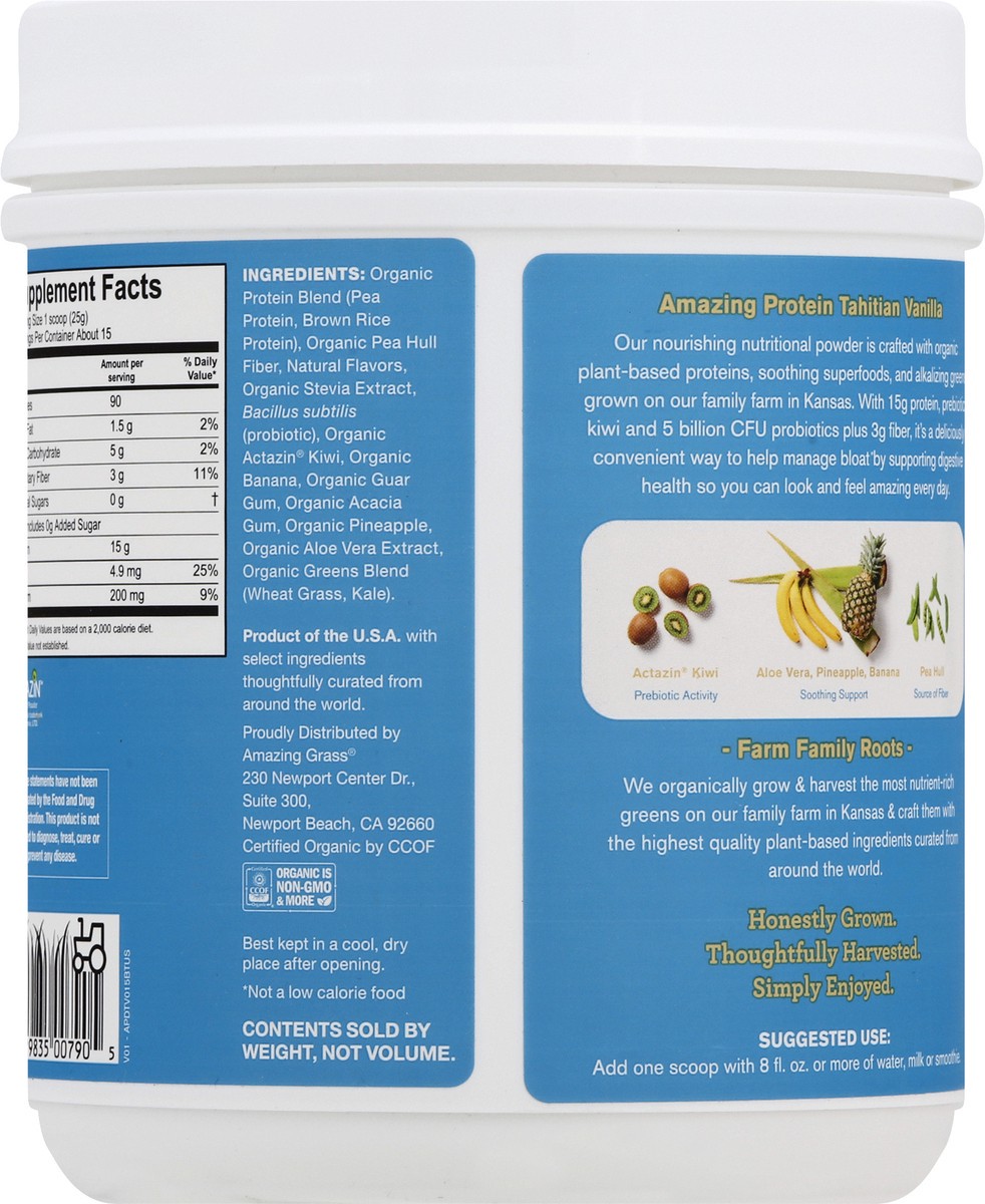 slide 7 of 13, Amazing Grass Digest Tahitian Vanilla Flavor Amazing Protein 13.2 oz, 13.2 oz