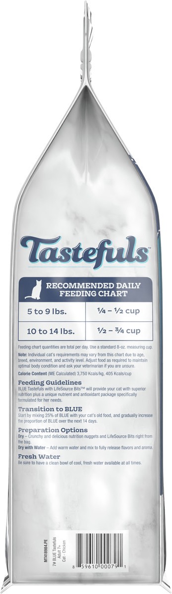 slide 2 of 6, Blue Buffalo Tastefuls Adult 7+ Natural Dry Cat Food, Chicken 7lb bag, 7 lb