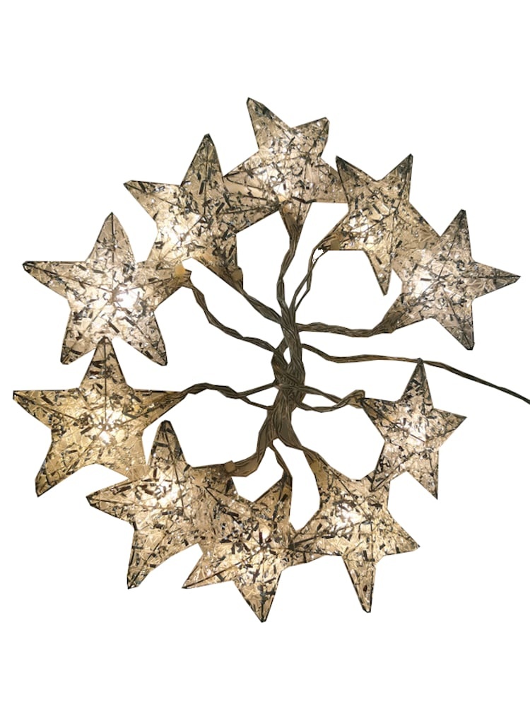 slide 1 of 1, Holiday Home Led Star String Lights - Silver, 10 ct