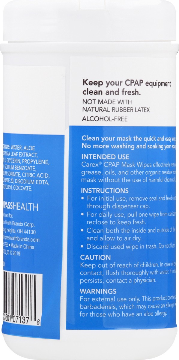 slide 11 of 11, Carex Cpap Mask Wipes, Unscented, 62 Ct, 62 ct