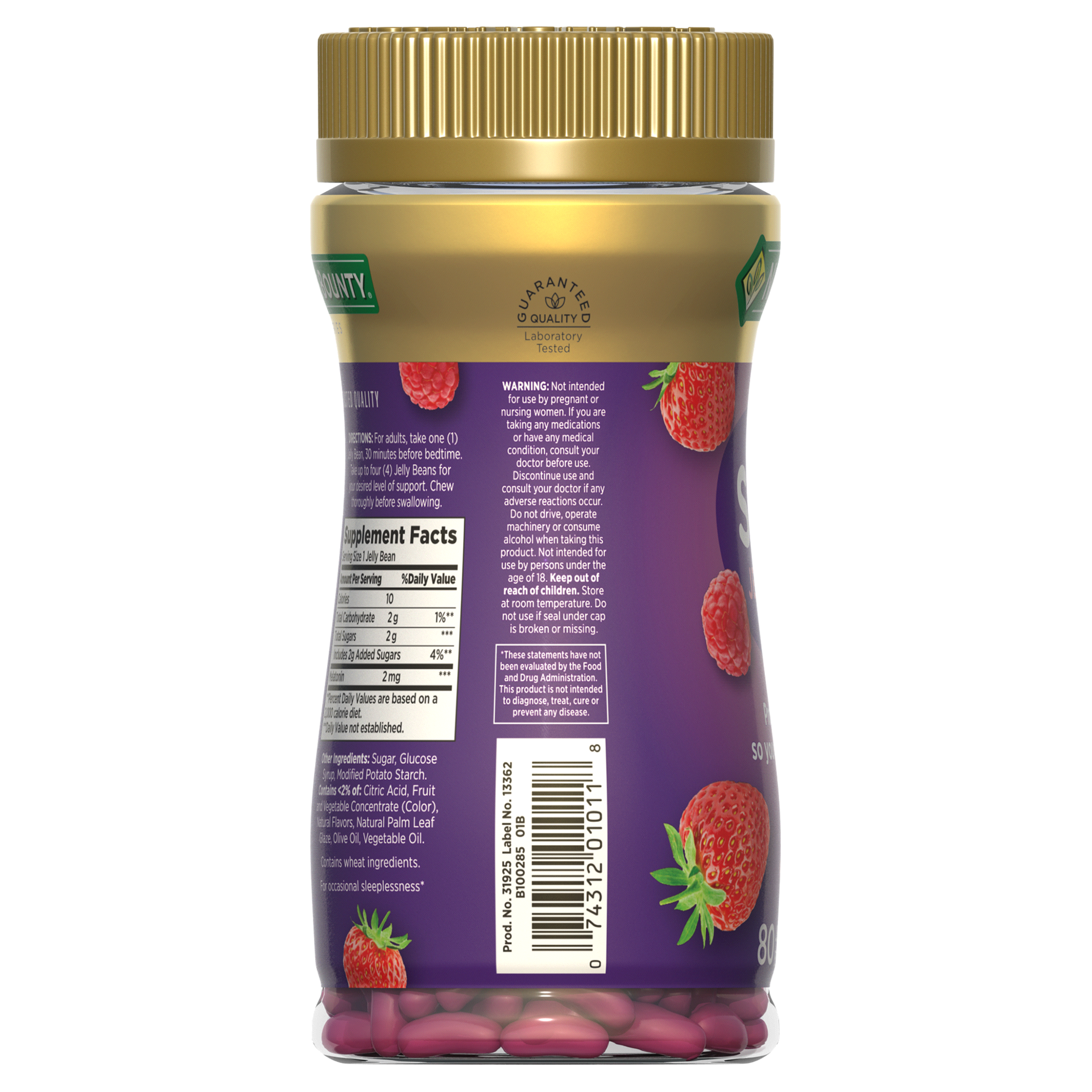 slide 2 of 13, Nature's Bounty Melatonin Sleep Aid Vitamin, Mixed Berry Jelly Beans, 2mg, 80 ct