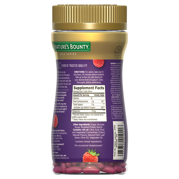 slide 8 of 13, Nature's Bounty Melatonin Sleep Aid Vitamin, Mixed Berry Jelly Beans, 2mg, 80 ct