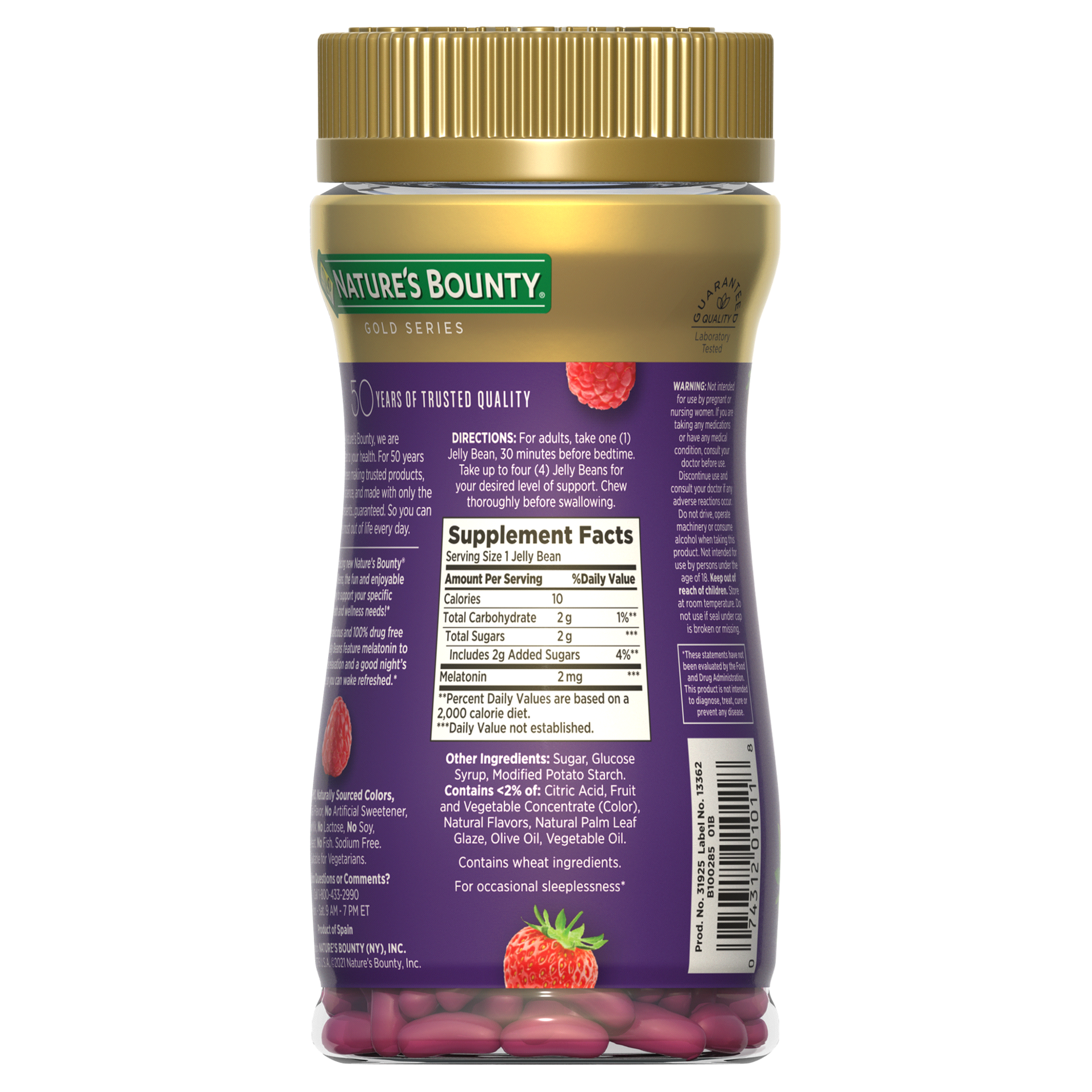 slide 3 of 13, Nature's Bounty Melatonin Sleep Aid Vitamin, Mixed Berry Jelly Beans, 2mg, 80 ct